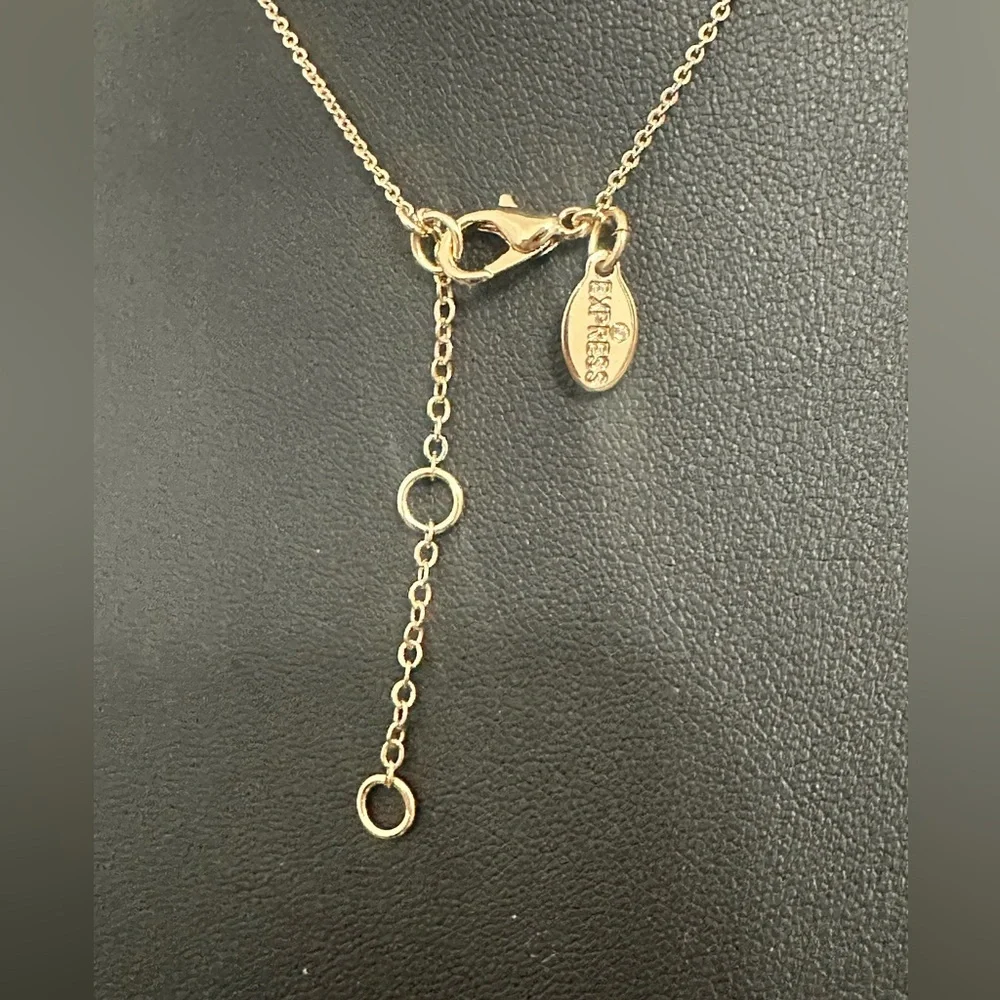 EXPRESS Gold-Tone Evil Eye Pendant Necklace – Teal Glass Center - Picture 8 of 8